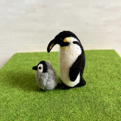 羊毛フェルト　ペンギンの親子 3枚目の画像