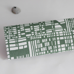 京都地圖/京都手工棉麻布+紙長夾 ERXspicaの庭/綠 無動物成分 夏日穿搭錢包 超輕量錢包 10層卡夾層 第3張的照片