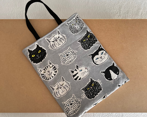 ハンドメイド　ミニミニぺったんこポーチ　鯉のぼり　トートバッグ　猫　黒　ピンク ハンドメイドミニミニぺったんこポーチ鯉のぼりトートバッグ猫黒