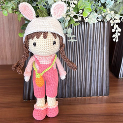 ハンドメイド手編みあみぐるみ着せかえ人形着替え付き