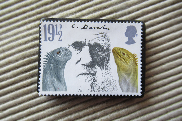 イギリス　ダウイン切手ブローチ 9586 1枚目の画像