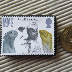 イギリス　ダウイン切手ブローチ 9586 3枚目の画像