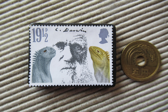 イギリス　ダウイン切手ブローチ 9586 3枚目の画像