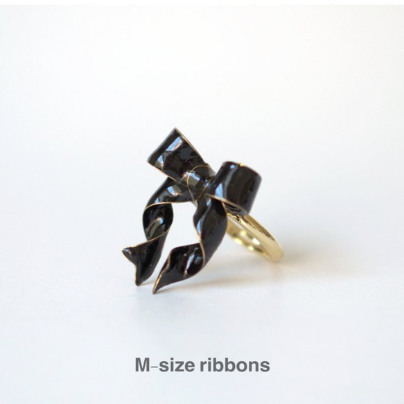 [戒指]純黑M/L絲帶୨୧古典絲帶୨୧ 第9張的照片