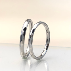 【結婚指輪SOLIS】 CHARIS カリス　2本セット価格　PT950-PT900鍛造指輪 8枚目の画像