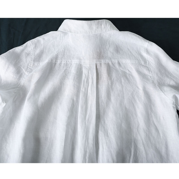羽織り風リネンシャツ　大きいサイズ長袖シャツ　ゆとりリネンシャツ　ポケット付き　　3色　M-Lサイズ　L357 15枚目の画像