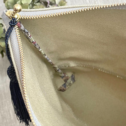 19日まで【遅れてごめんね。母の日ギフト】インド刺繍と帆布のバッグinバッグ＆ミニトートバッグの2点セット- ヴァニーユ 5枚目の画像