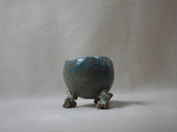ブルーKID陶製植木鉢 3枚目の画像