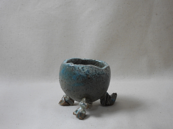 ブルーKID陶製植木鉢 2枚目の画像