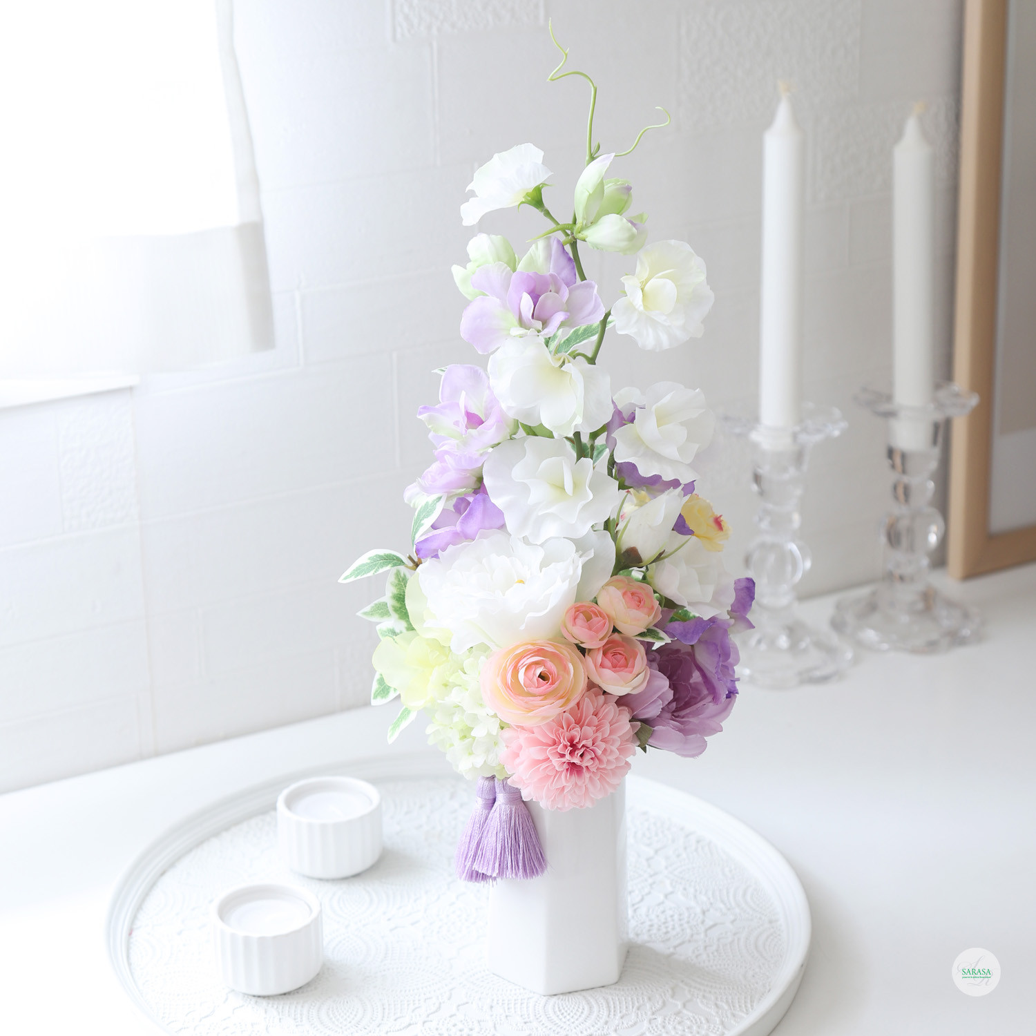 洋風スタイルの仏花アレンジ