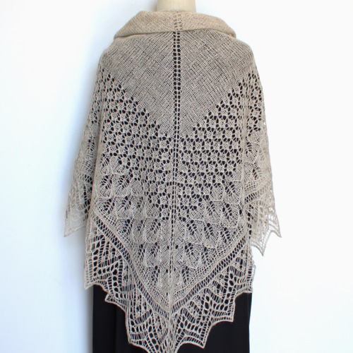 大判・超極細レースショール ポッサム・メリノ・シルク 無着色  