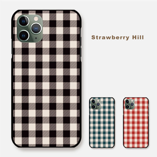 レトロ な ギンガムチェック 大人可愛い スマホケース 樹脂