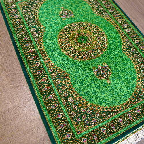 87×61cm 【ペルシャ絨毯 クム産 モサウィ房 シルク 100 87×61cm 【ペルシャ絨毯 クム産 モサウィ房 シルク 100