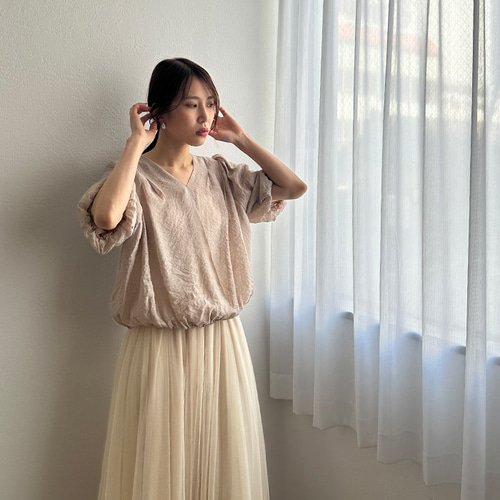 TODAYFUL - Louren セットアップ カシュクールボリュームブラウス&amp;タックコクーンパンツ bottoms-02266 タックコクーン ワイドパンツ エクリュ モカ