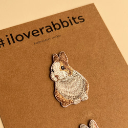 ワッペン 刺繍ワッペン アイロンワッペン うさぎ ラビット プレゼント ギフト 誕生日 母の日 iloverabbits 5枚目の画像