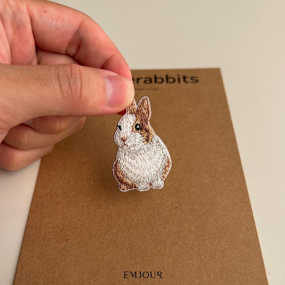 ワッペン 刺繍ワッペン アイロンワッペン うさぎ ラビット プレゼント ギフト 誕生日 母の日 iloverabbits 8枚目の画像