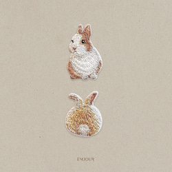 ワッペン 刺繍ワッペン アイロンワッペン うさぎ ラビット