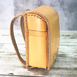 本革製ミニランドセルのバッグチャーム　　　アプリコット色 12枚目の画像
