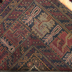 ヘシュティ紋様　ペルシアンバルーチ　トライバルラグ　ヴィンテージ　手織り絨毯　145x218cm ＃110 6枚目の画像