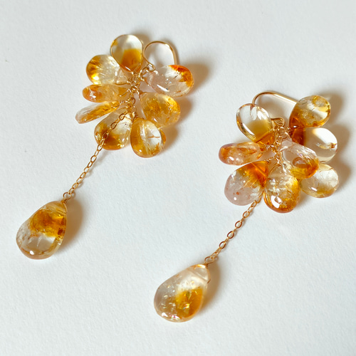 14kgfラブラドライト・オレンジシトリンピアス/イヤリング 14kgfラブラドライト・オレンジシトリンピアス/イヤリング