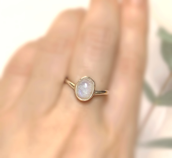 Blue Moonstone V-shaped Ring 《送料無料》/SV950 6枚目の画像