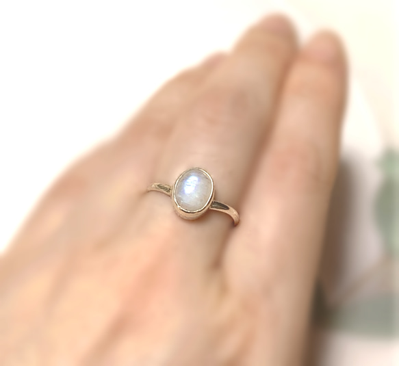 Blue Moonstone V-shaped Ring 《送料無料》/SV950 7枚目の画像