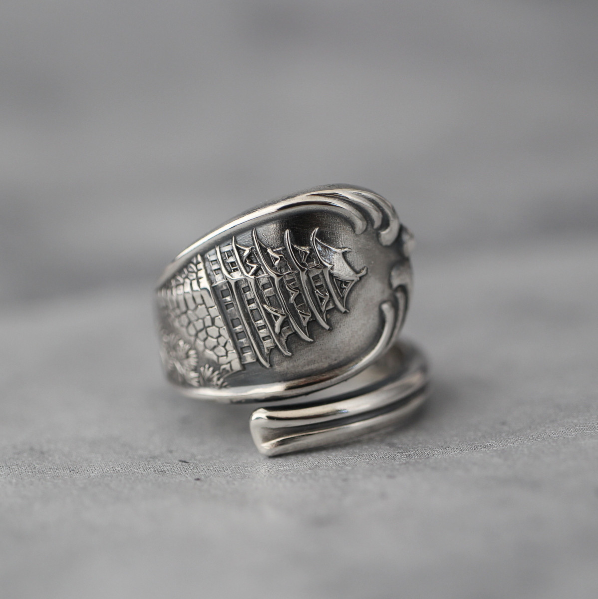 熊本城｜ヴィンテージ｜シルバー｜スプーンリング｜ユニーク｜個性的｜和モダン｜和風｜観光名所｜お城｜城壁｜造形美｜石積み