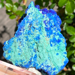 激レア♢スペシャル鉱物標本 スパークリング アズライトボール on マラカイト アズライト原石13  天然石 天然色 10枚目の画像