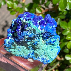 激レア♢スペシャル鉱物標本 スパークリング アズライトボール on マラカイト アズライト原石13  天然石 天然色 9枚目の画像