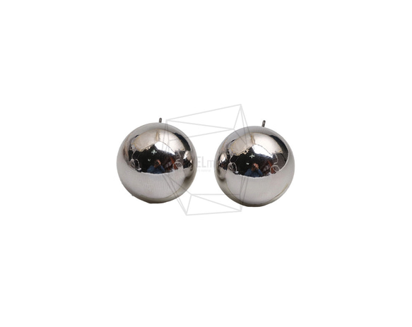 ERG-2652-R【2個入り】ボールピアス /Ball Post Earring/20mm X 20mm 1枚目の画像