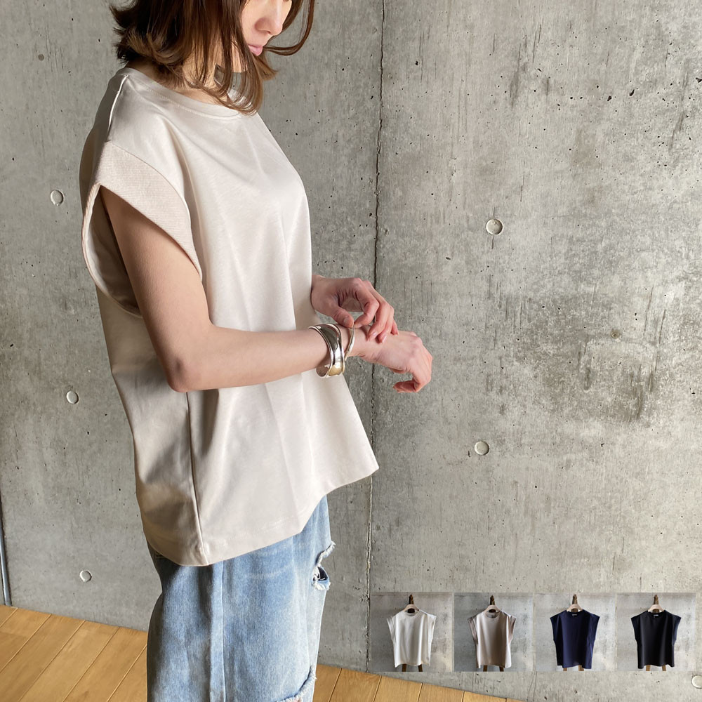 【日本製】コットンポンチ＿スクエアショルダープルオーバー＿ベージュ