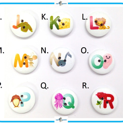 EB1 ウッド ボタン 木製 アルファベット デザイン A～Z イニシャル 約2cm 2ホール ハンドメイド 材料 4枚目の画像