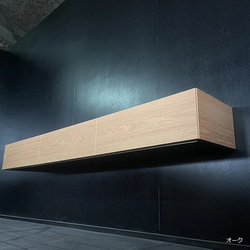 kido-design様専用　210cm  フロートテレビボード　ブラックチェリー　無垢材　スリット溝加工　天板欠き込み 6枚目の画像