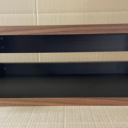 kido-design様専用　210cm  フロートテレビボード　ブラックチェリー　無垢材　スリット溝加工　天板欠き込み 15枚目の画像