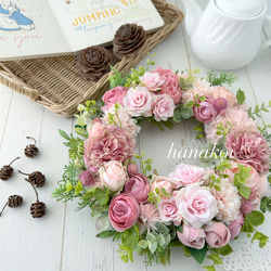 【母の日フラワー2024】ピンクフラワーガーデン　ピンクのバラ　カーネーション　ラナンキュラス　母の日ギフト　結婚祝い 4枚目の画像