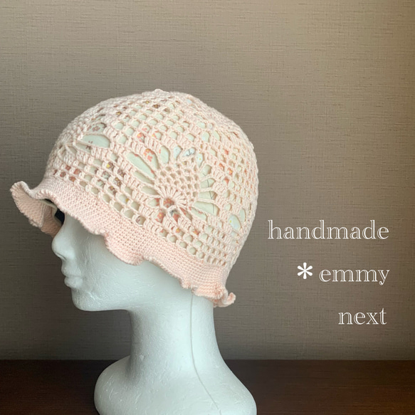 送料無料＊handmadeコットンレイヤードキャップ2枚セット　ケア帽子　ケアキャップ　母の日　医療用帽子　抗がん剤治療 7枚目の画像