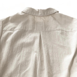 長袖でも♫播州織ダンガリーコットンでとっても可愛いスカート屋さんの丸襟ブラウス ライトブラック 3枚目の画像