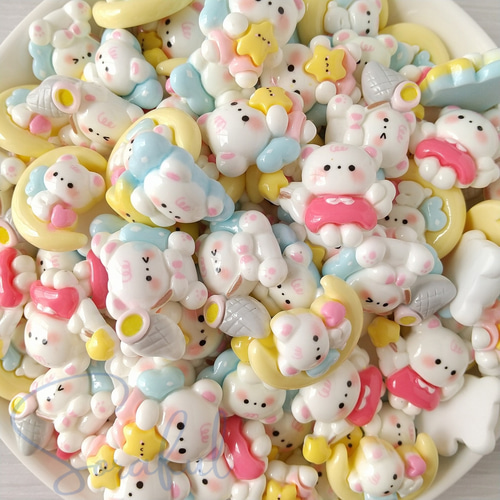 5種セット】月までお星さまをつかまえに くまちゃんたち【デコパーツ