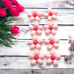 アクリルパーツ デコ 5花びら 同色 8個 植物 花 フラワー ハンドメイド 手芸 材料 装飾 pt-2419 7枚目の画像