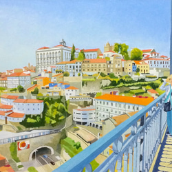 油彩画【ドン・ルイス1世橋からの眺め】 1枚目の画像