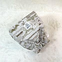 ダイナソーミュージアム柄(ベージュ色系)のお弁当袋＊160406c 5枚目の画像