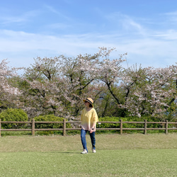 送料無料 リゾート感たっぷりフレンチリネンのブラウスTシャツ　" Tropical Time "泥染め 6枚目の画像