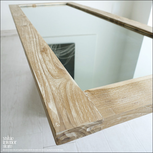 チーク無垢材 ミラーWW 姿見 鏡 全身鏡 壁掛け 大型 ナチュラル