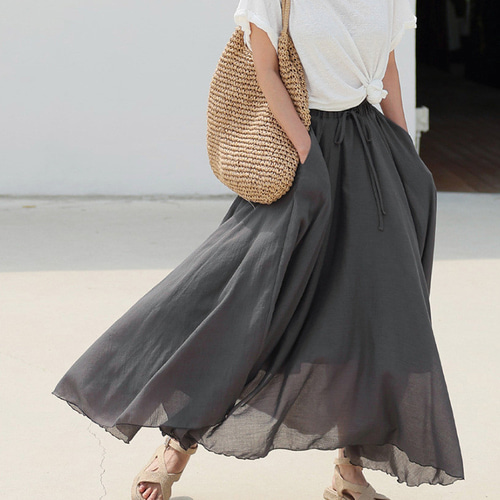流れるようなビッグスカート女性ロングスカート#325683 ロングスカート