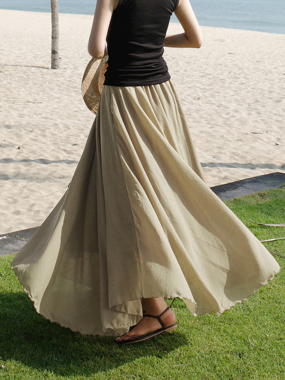 飄逸大裙子女式長裙#325683 第10張的照片