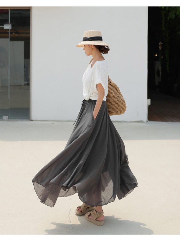 飄逸大裙子女式長裙#325683 第5張的照片