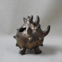 棘丸チビ金ちゃん陶製オブジェ 4枚目の画像