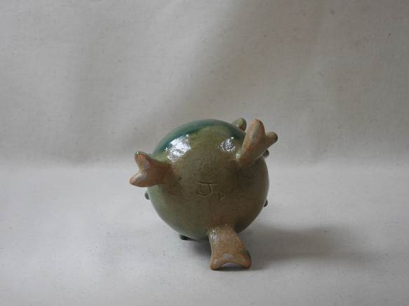 棘丸チビ緑豆陶製オブジェ 15枚目の画像