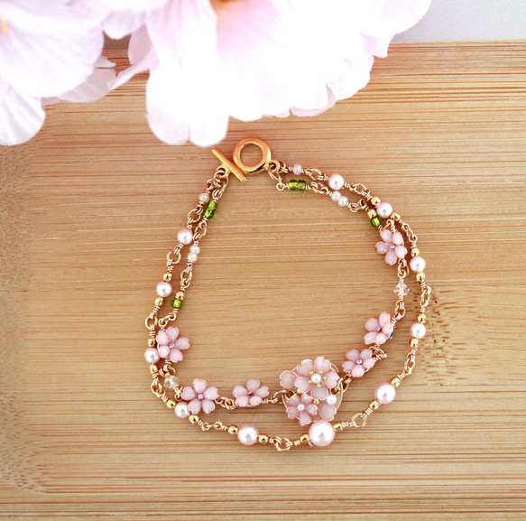 桜づくしの桜ブレスレット 桜ブレスレット SB-02 ブレスレット あんじゅのおうち 通販 17579412