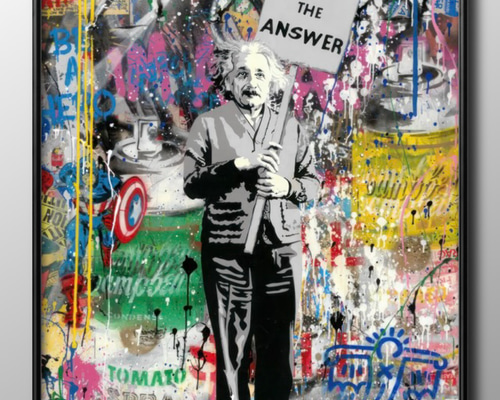 14513□アートポスター 絵画 A3サイズ『バンクシー アインシュタイン